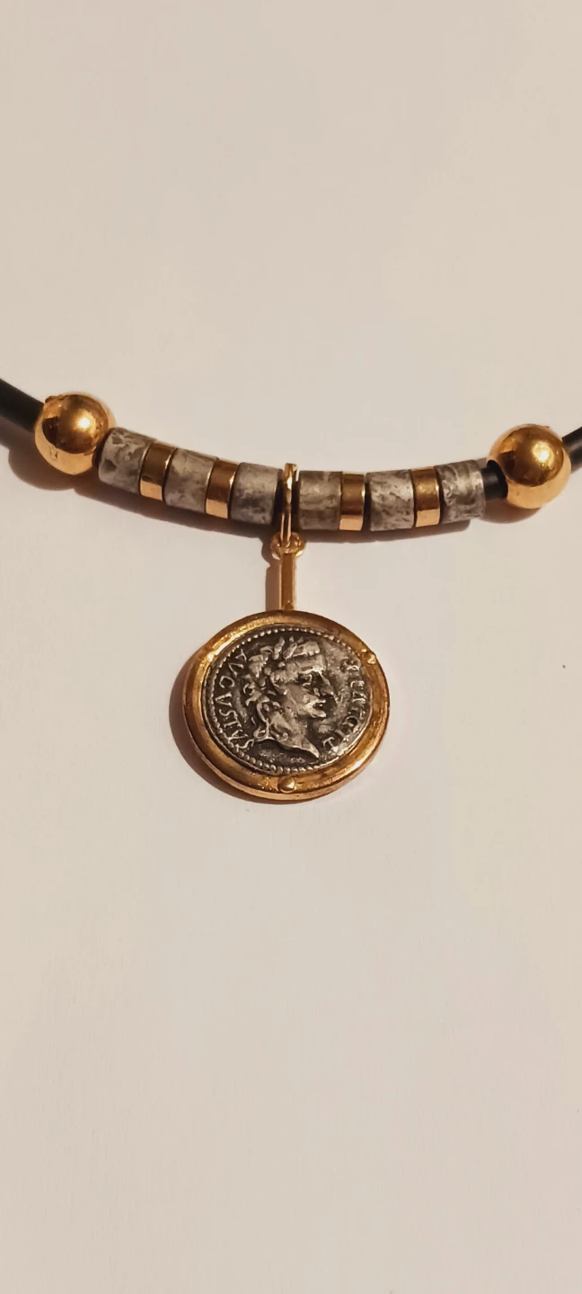Vintage Roman French Coin Pendant with Necklace - photo 4