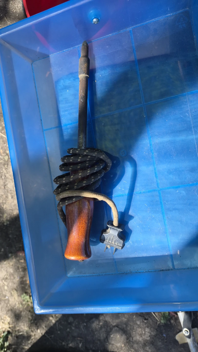 Vintage Electric Soldering Iron with Wooden Handle