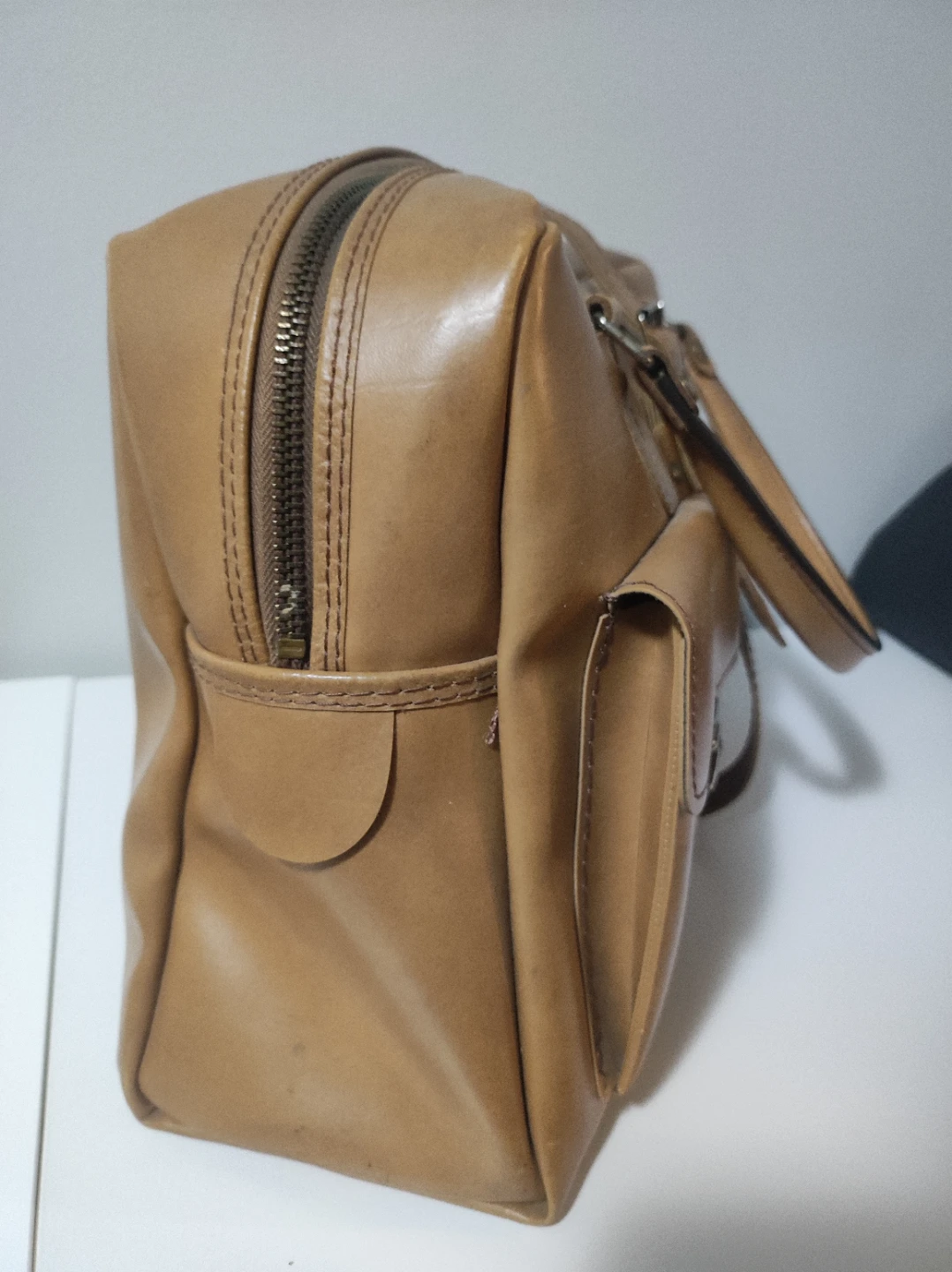 Tan Leather Weekender Bag - photo 4