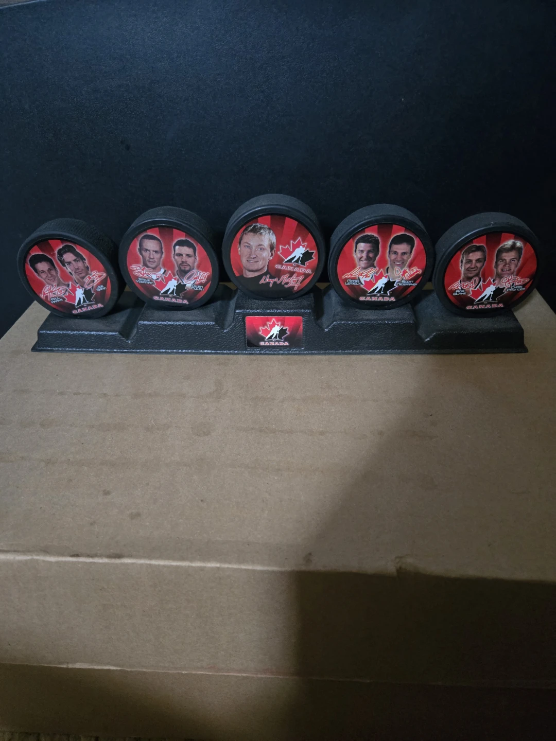 Canada Hockey Team Autographed Puck Display