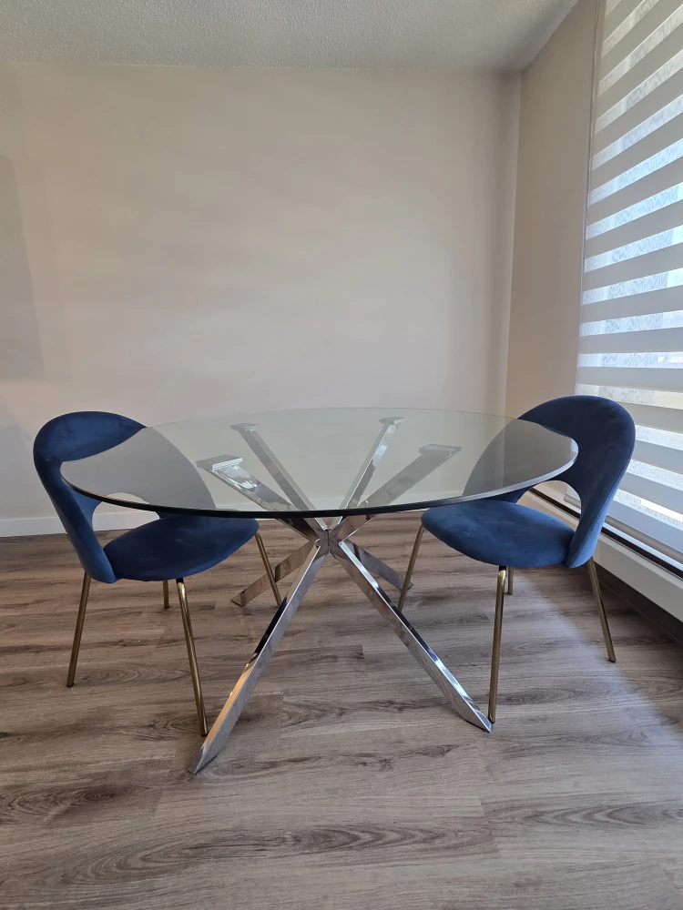 55" glass table and chairs