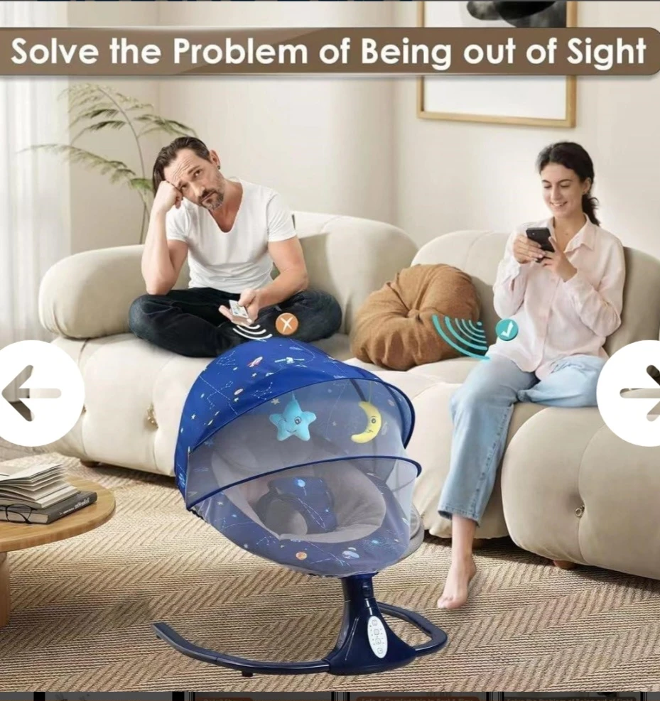 Baby Rocking Chair with Mosquito Net and Remote - photo 4