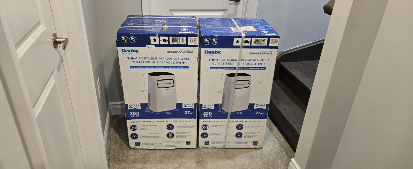 2 Brand New Danby Portable Air Conditioners.. 10KBTU.