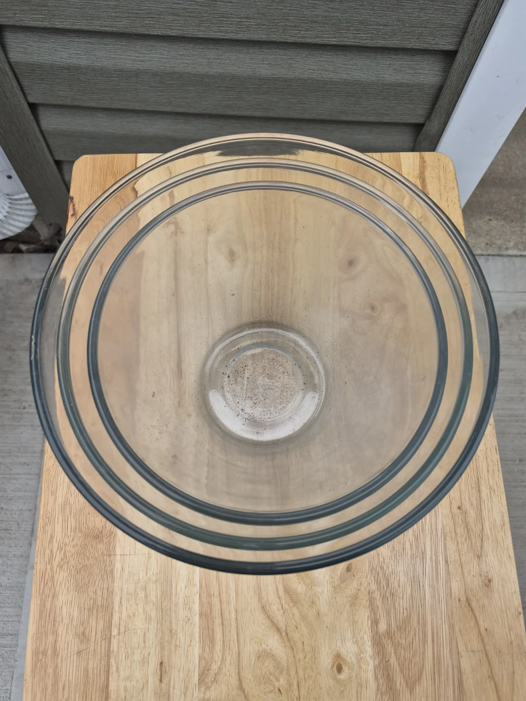 3 Large Glass Mixing Bowl