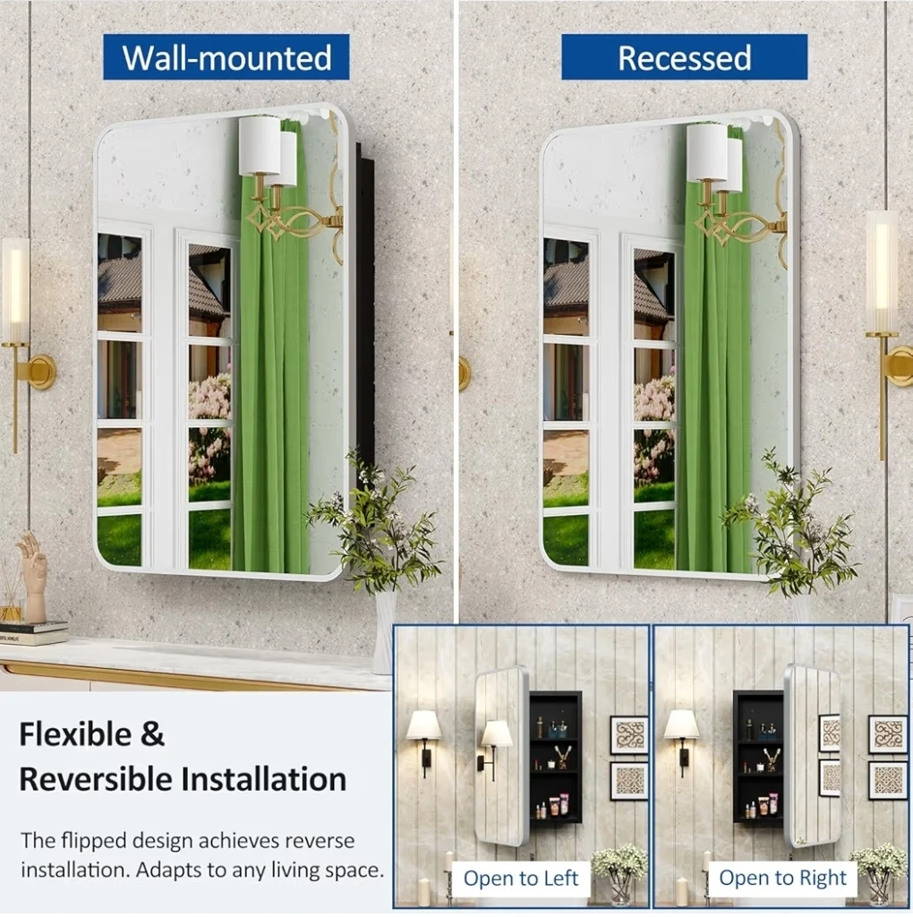 Wall Mount Medicine Cabinet with Mirror - photo 4