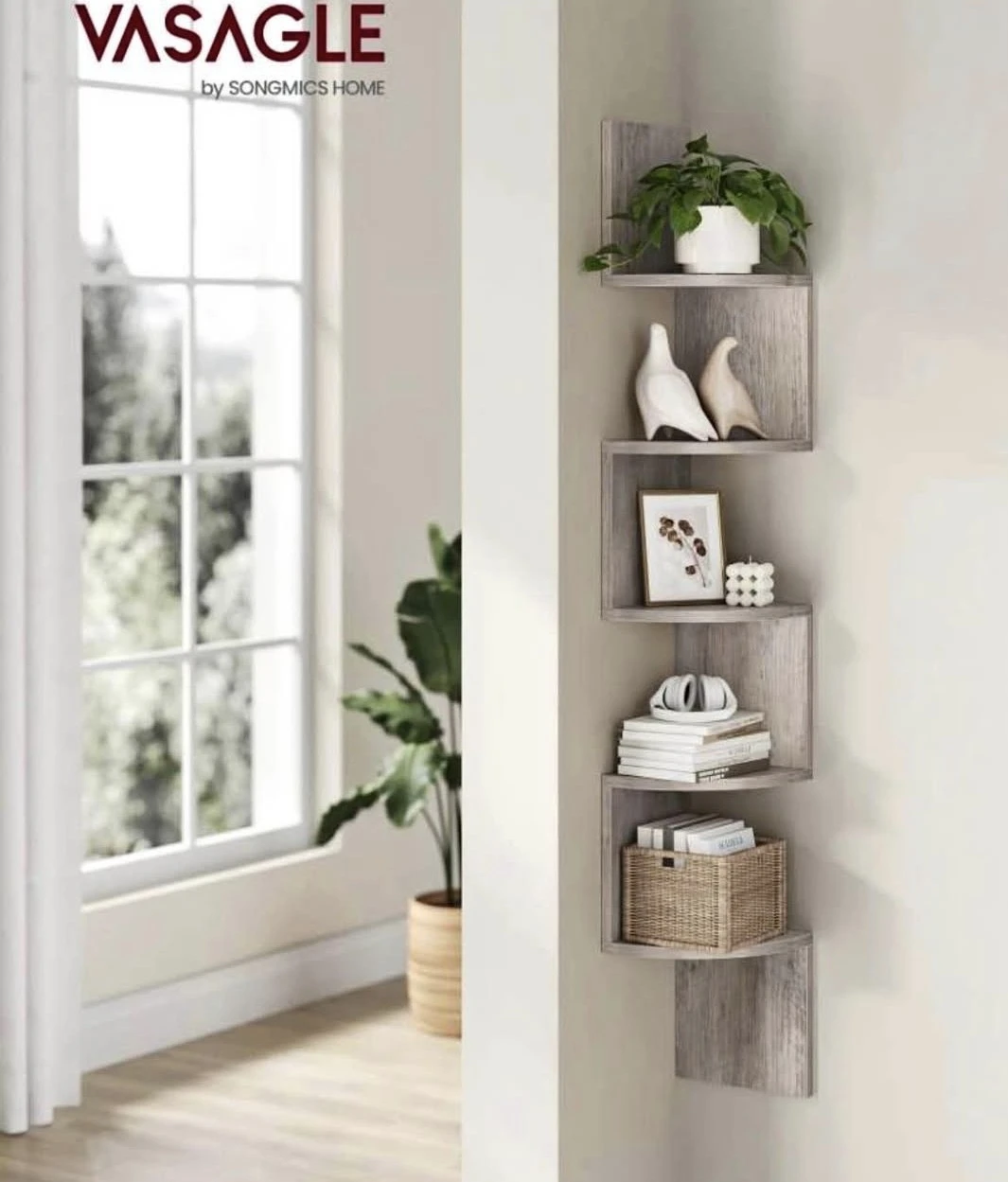 VASAGLE 5-Tier Corner Shelf