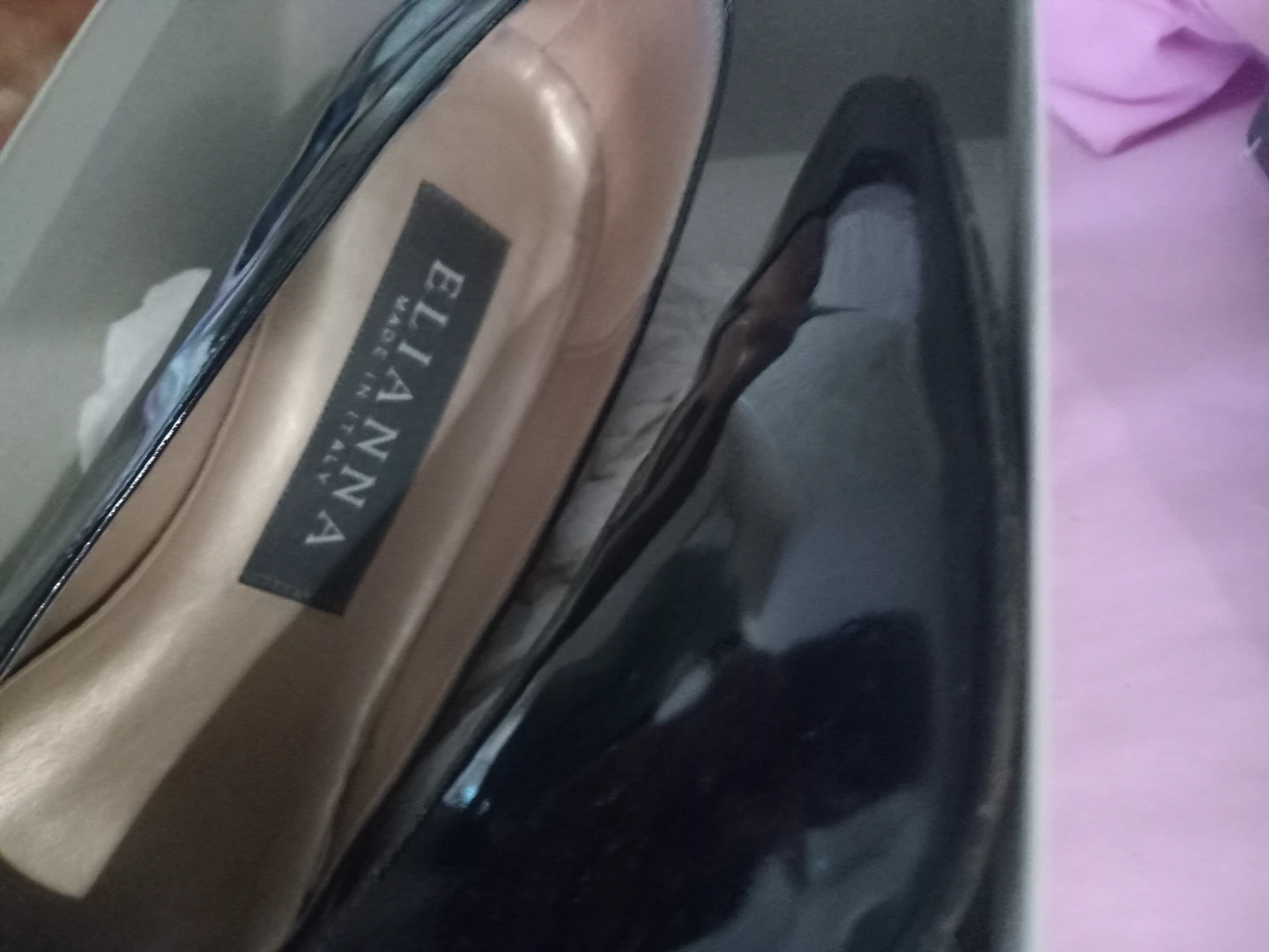Elianna Black Patent Leather Heels