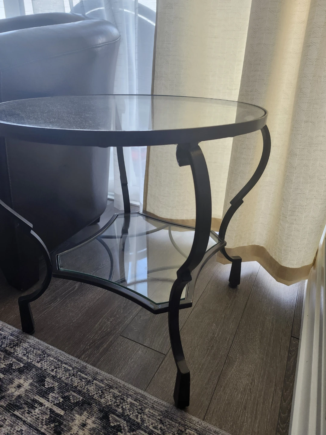 Glass Top Metal Coffee and Side Table - photo 2