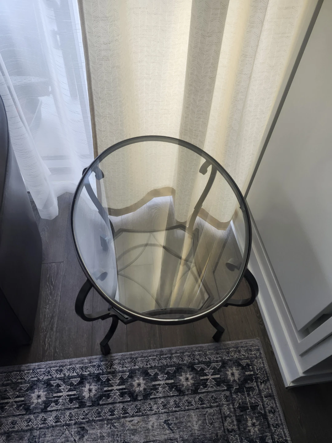Glass Top Metal Coffee and Side Table - photo 3
