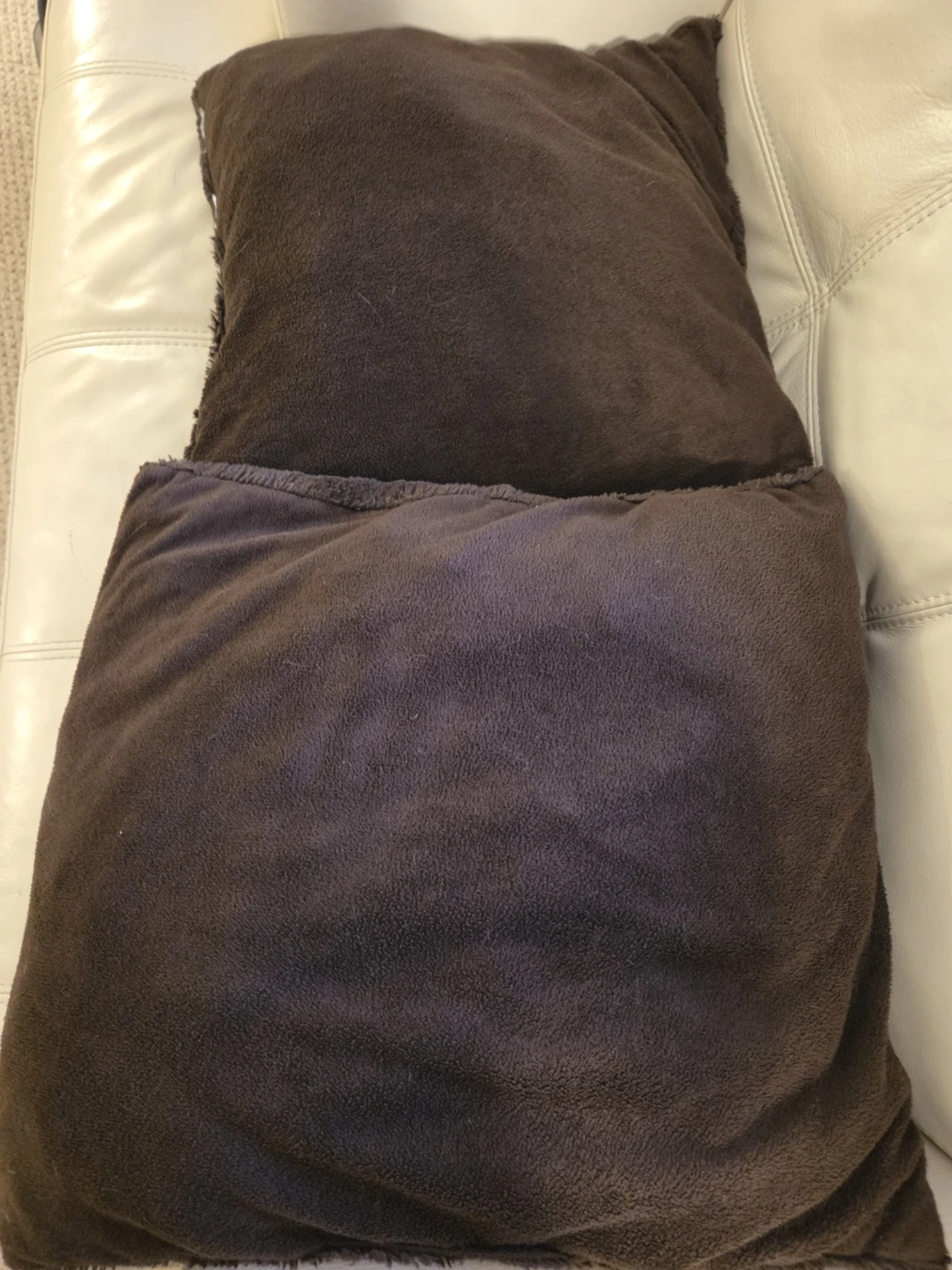 SET OF 3: Luxe Pier 1 Imports Faux Fur Pillows – Chocolate Brown - photo 5
