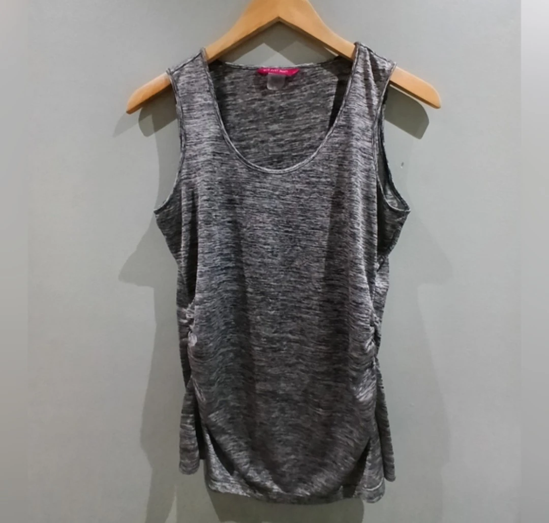 Women's Grey Ruched Athletic Tank Top Size S
