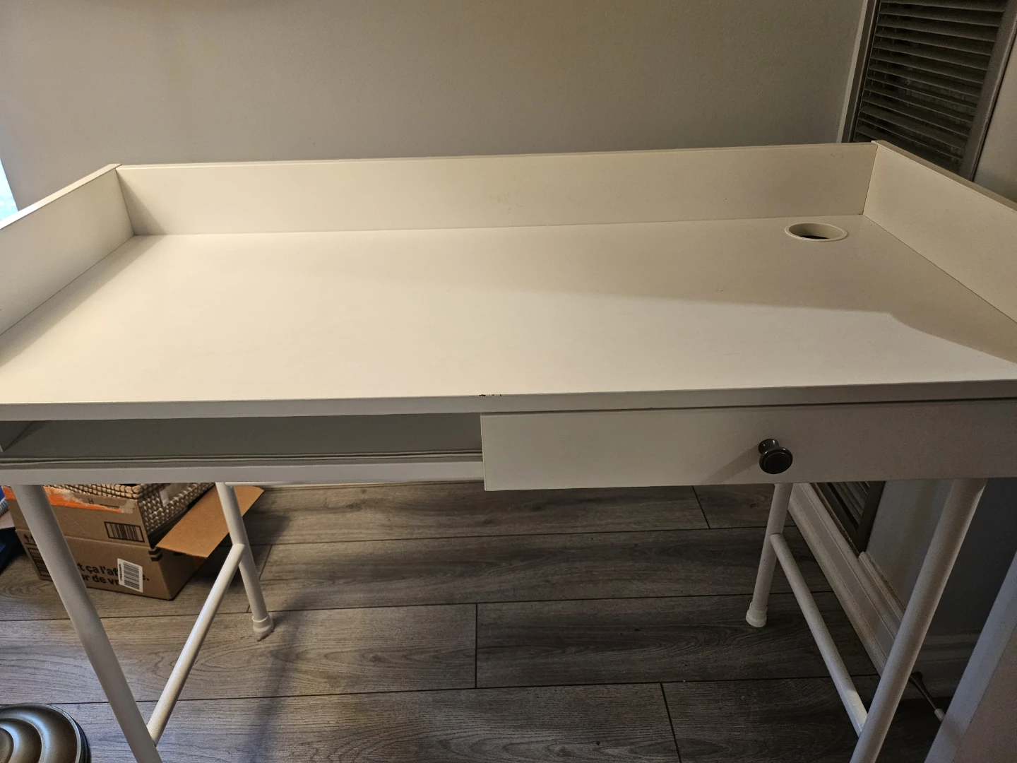 Ikea White Desk with Drawer and Cable Hole