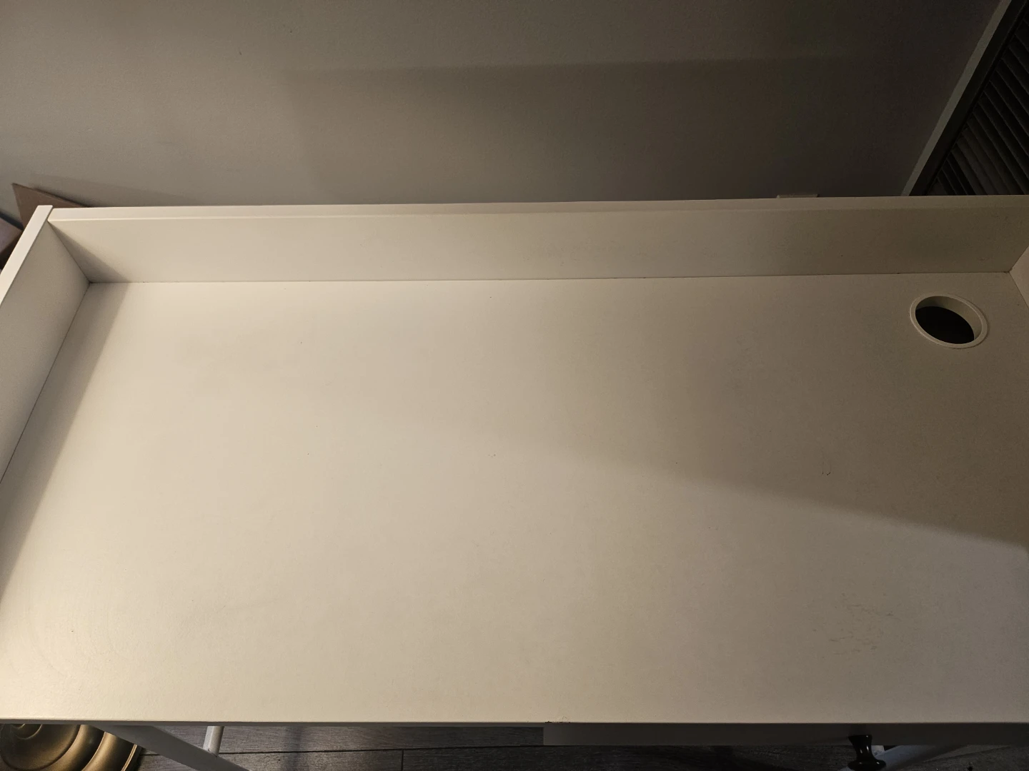 Ikea White Desk with Drawer and Cable Hole - photo 2