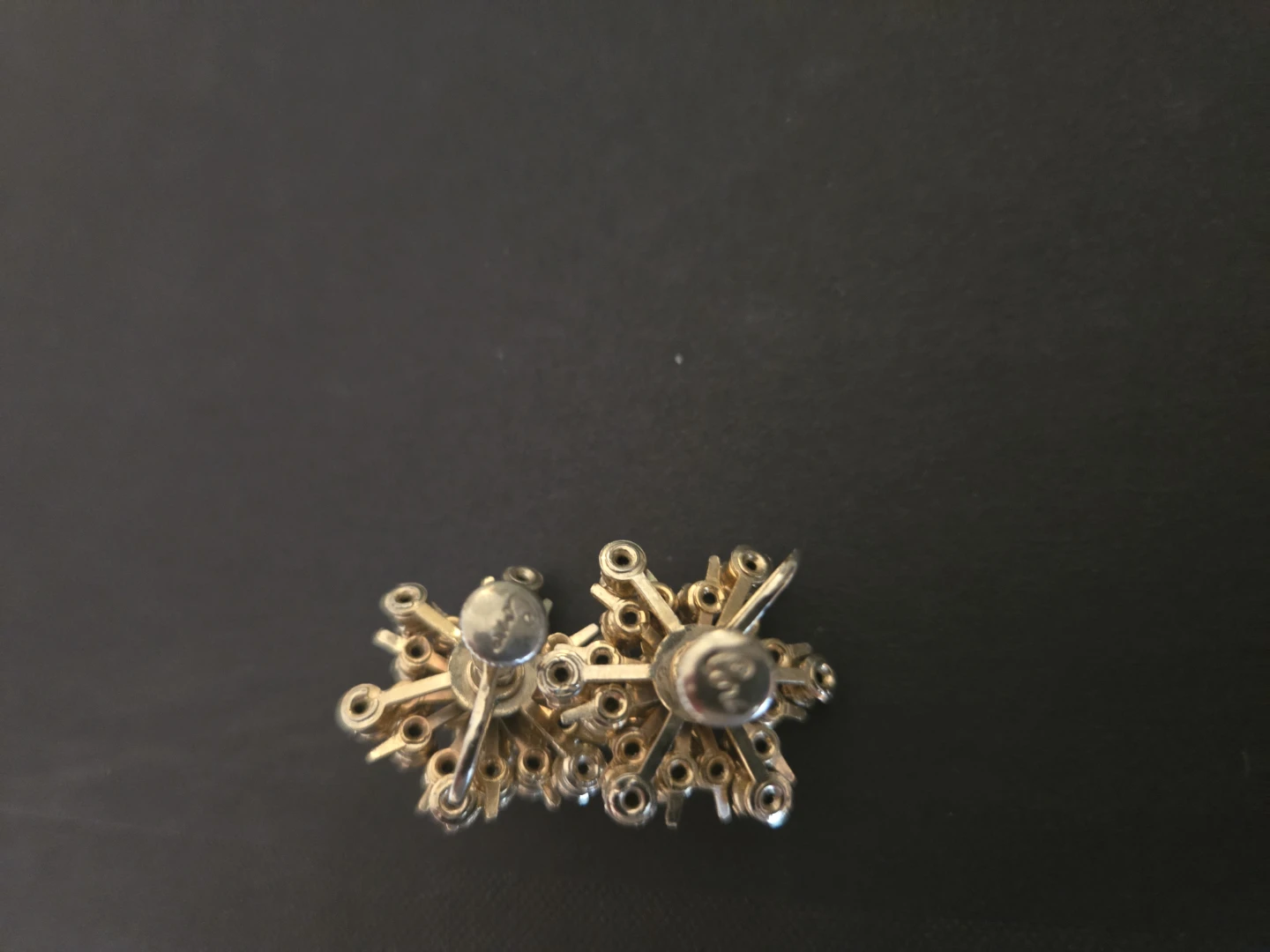 Vintage Coro Amber and Clear Rhinestone Screw-Back Earrings - photo 3
