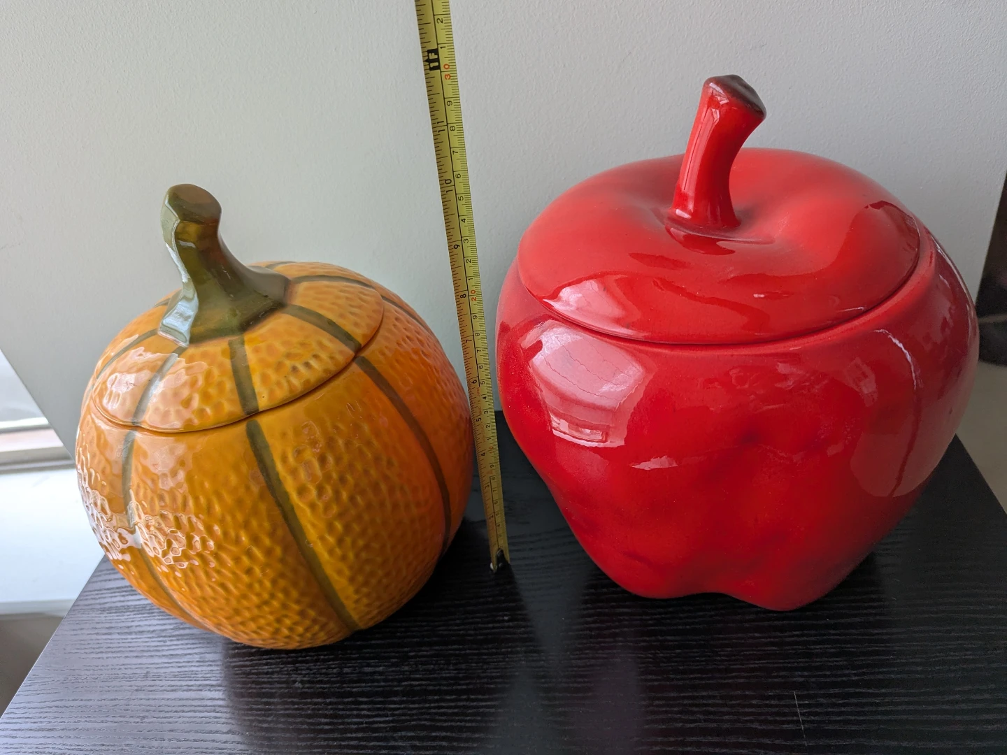 Ceramic Pumpkin and Apple Shaped Cookie Jars - photo 4