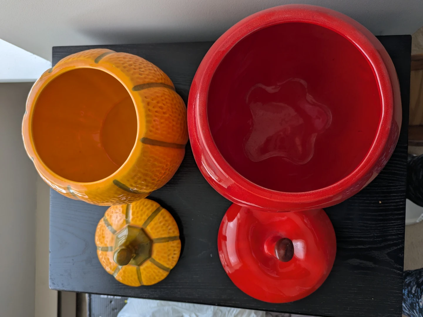 Ceramic Pumpkin and Apple Shaped Cookie Jars - photo 2