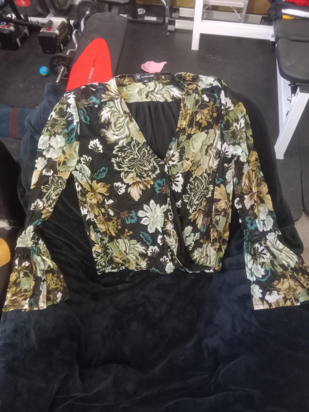 INC International Concepts Floral Print Blouse Size M