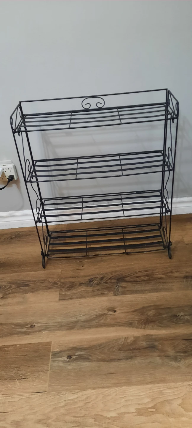 Black Metal 3-Tier Wire Shelf Stand - photo 4