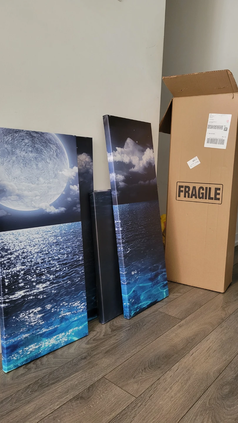 Canvas Wall Art Romantic Full Moon 5 - Pieces - photo 3