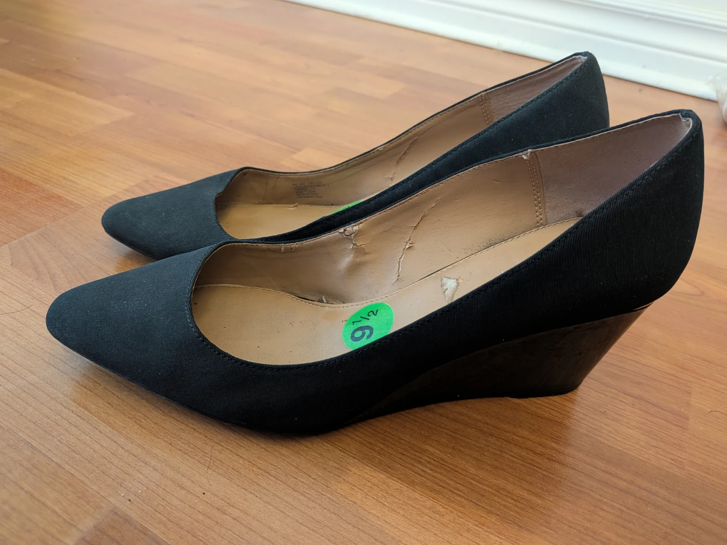 Calvin Klein Black Wedge Heels Size 9.5
