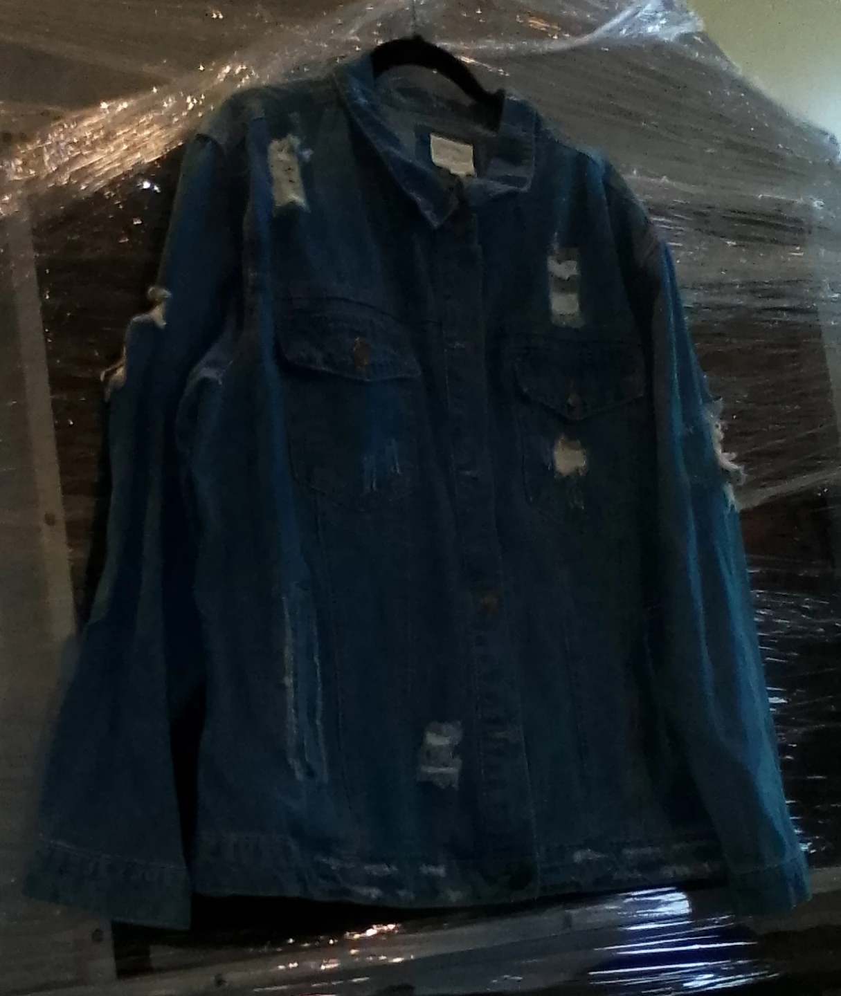 Blue Distressed Denim Jacket