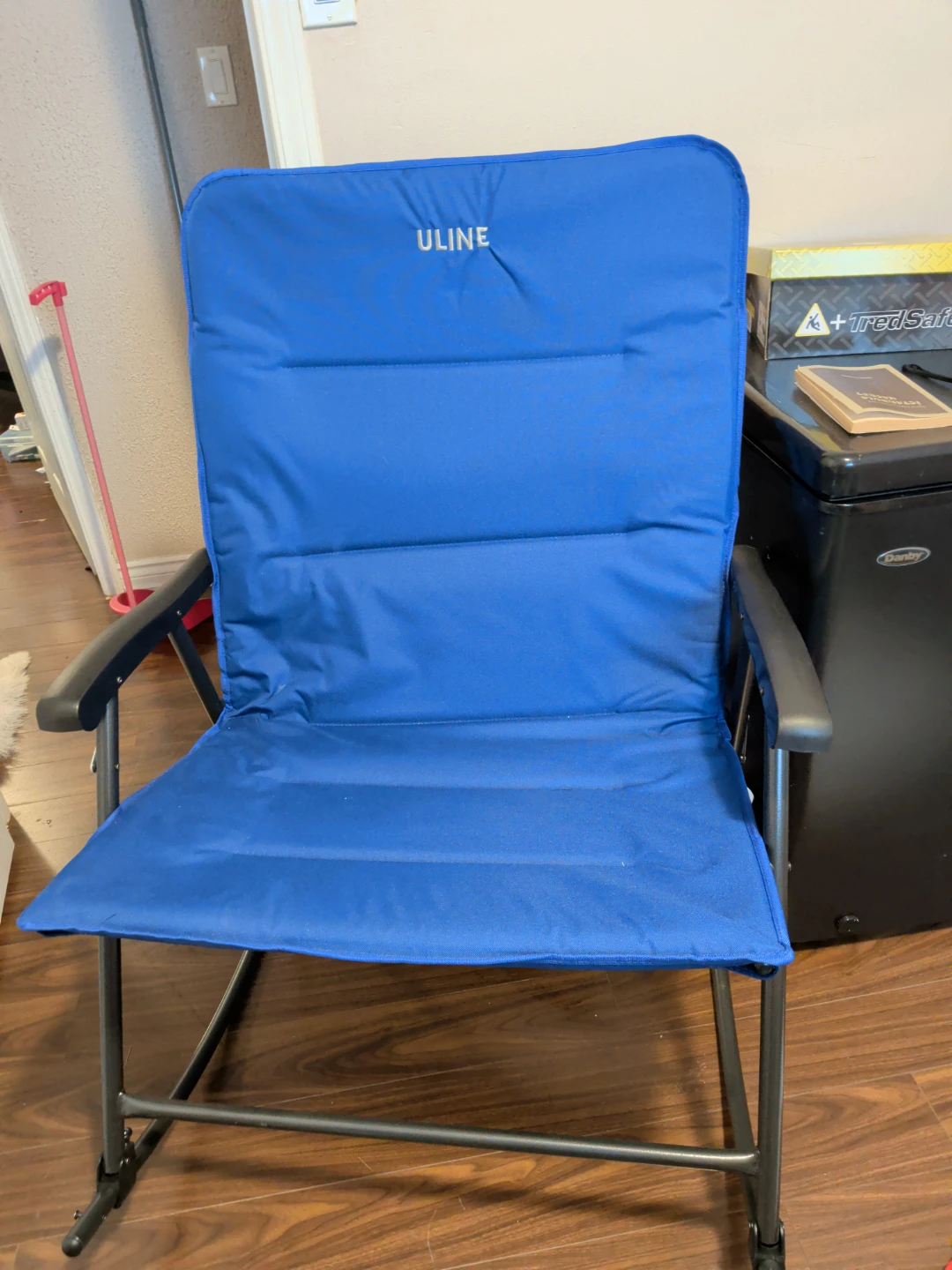 ULINE Blue Padded Folding Camp Chair