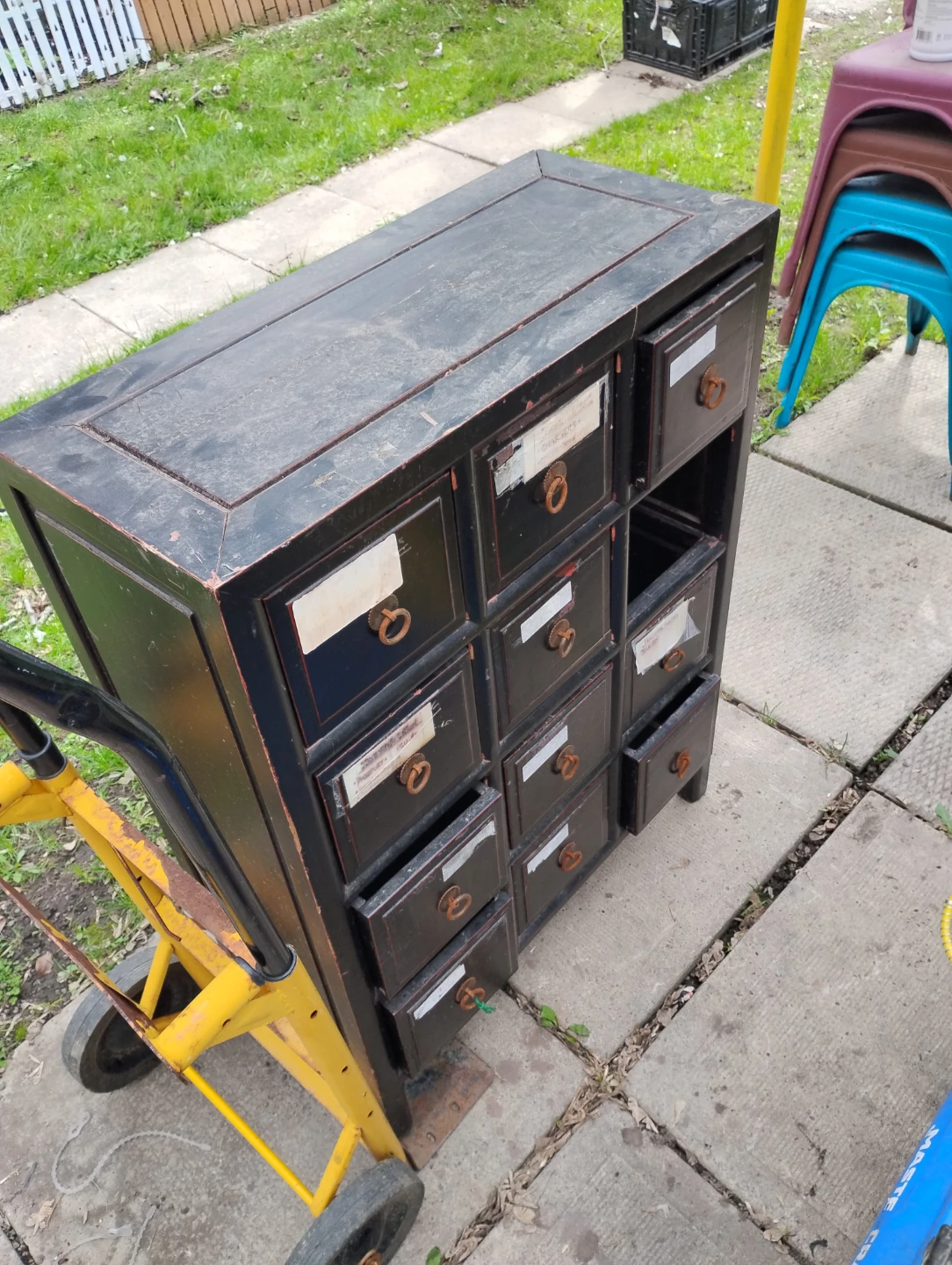 Vintage Black 12-Drawer Cabinet - photo 3
