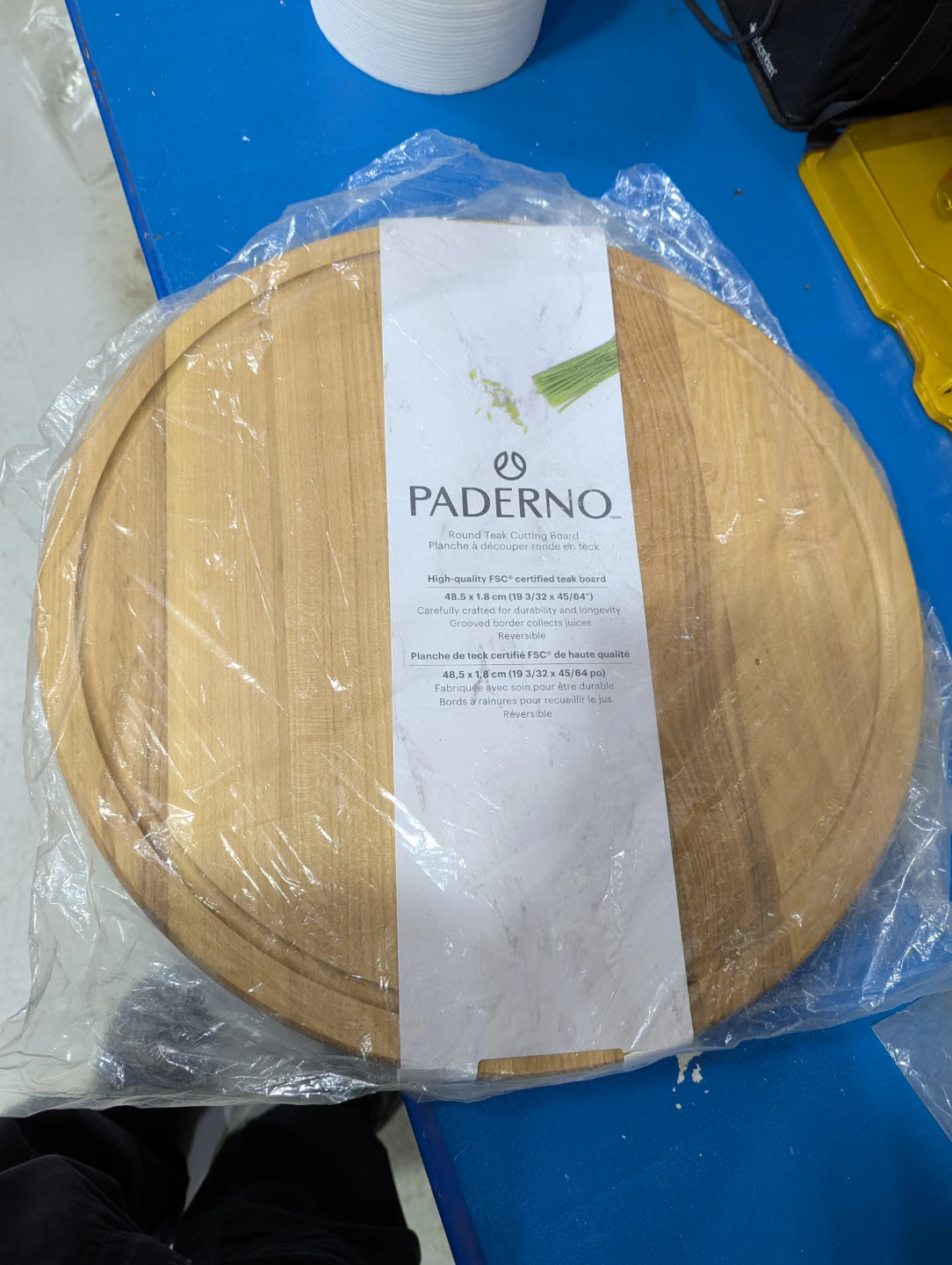 Paderno Round Teak Cutting Board 48.5 cm