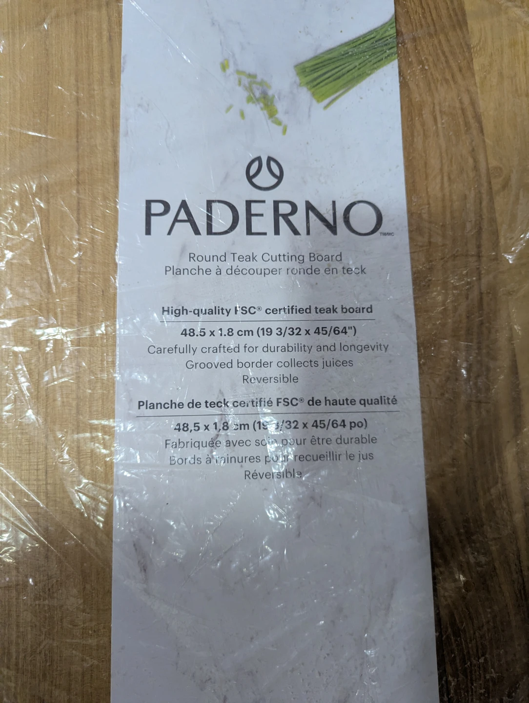 Paderno Round Teak Cutting Board 48.5 cm - photo 2