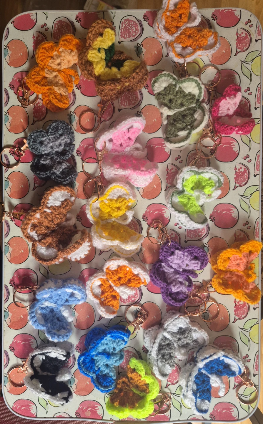 Hand-Crocheted Butterfly Keychains