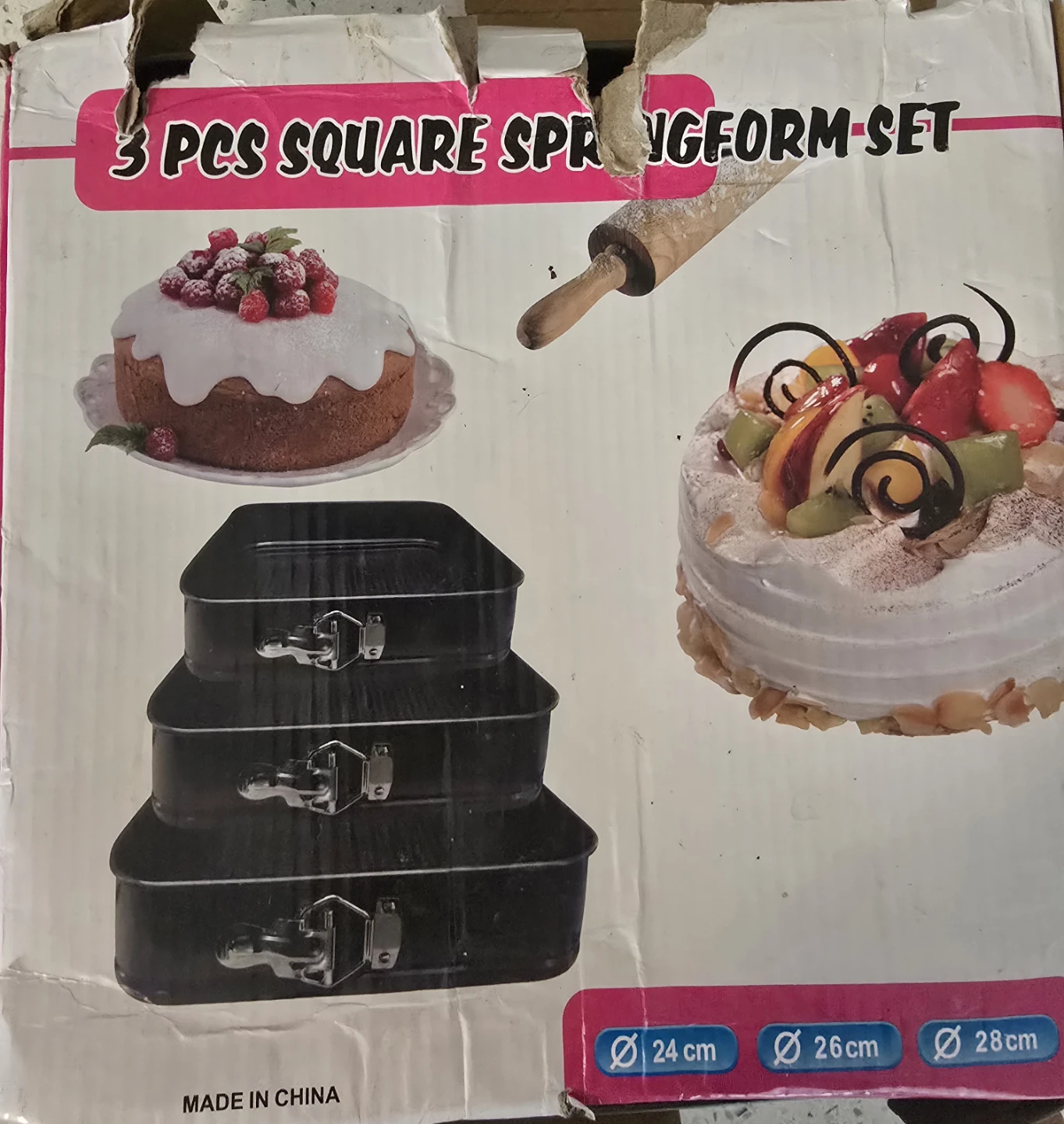 3 Piece Square Springform Pan Set