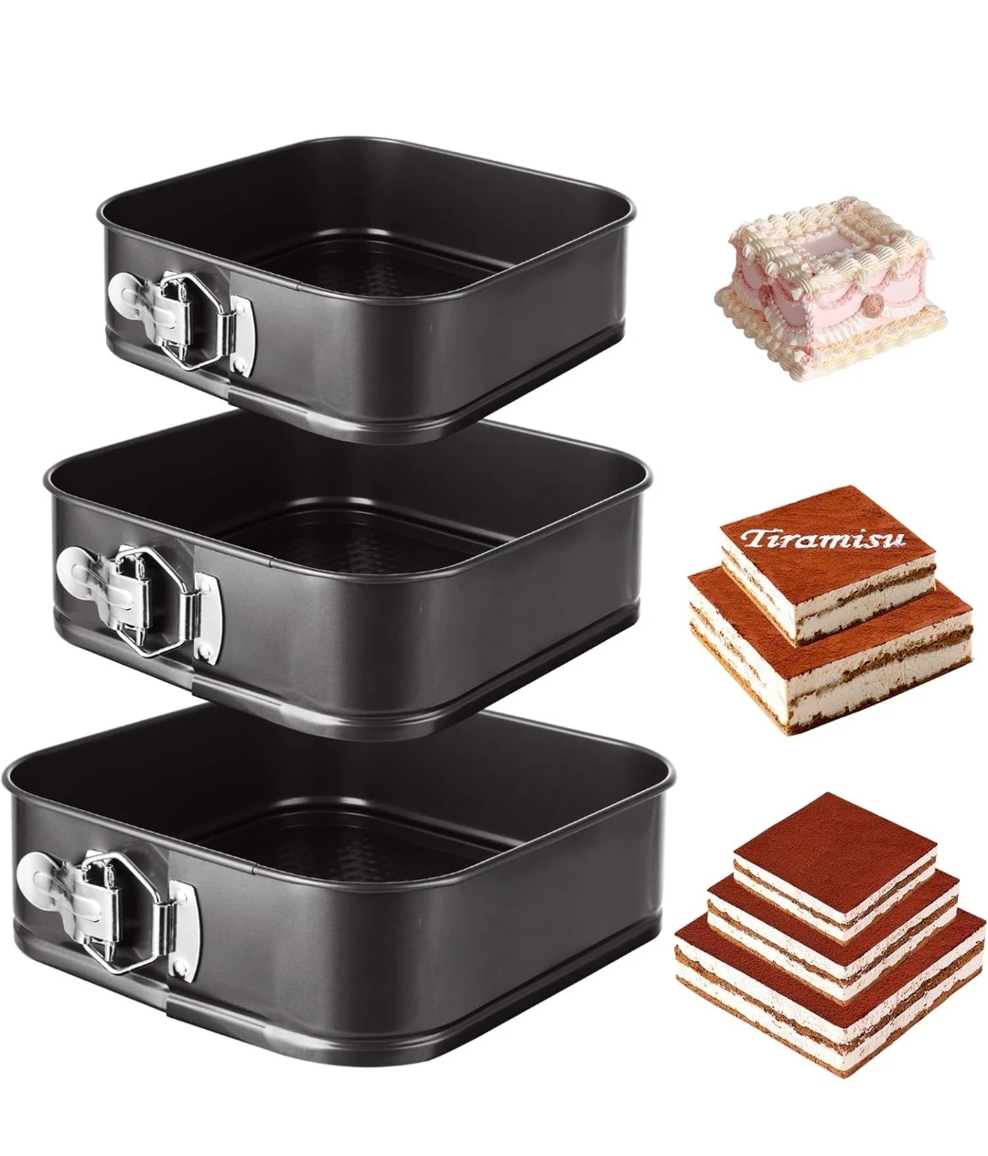 3 Piece Square Springform Pan Set - photo 4