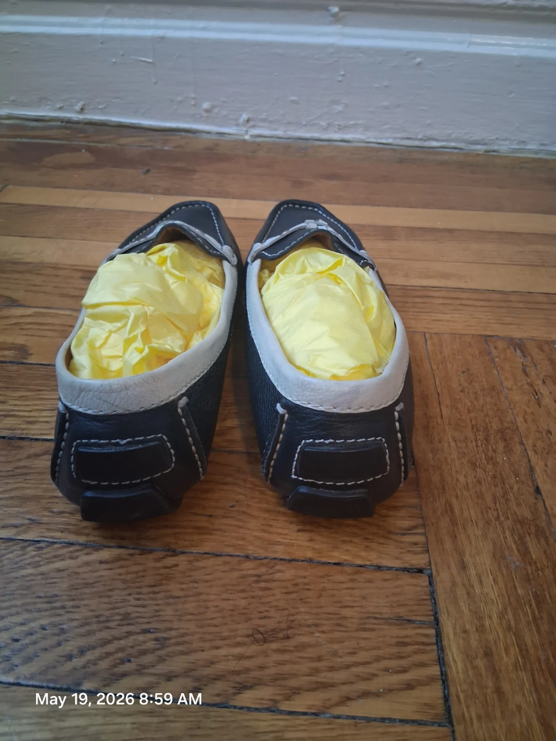 Navy Blue Italian Leather Driving Moccasins - photo 3