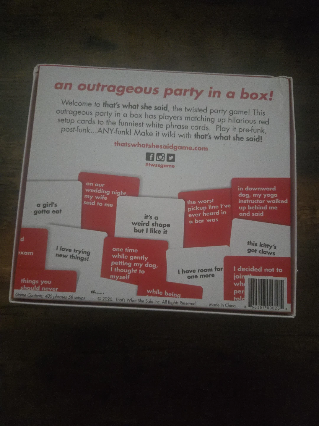 That's What She Said Twisted Party Game - photo 2