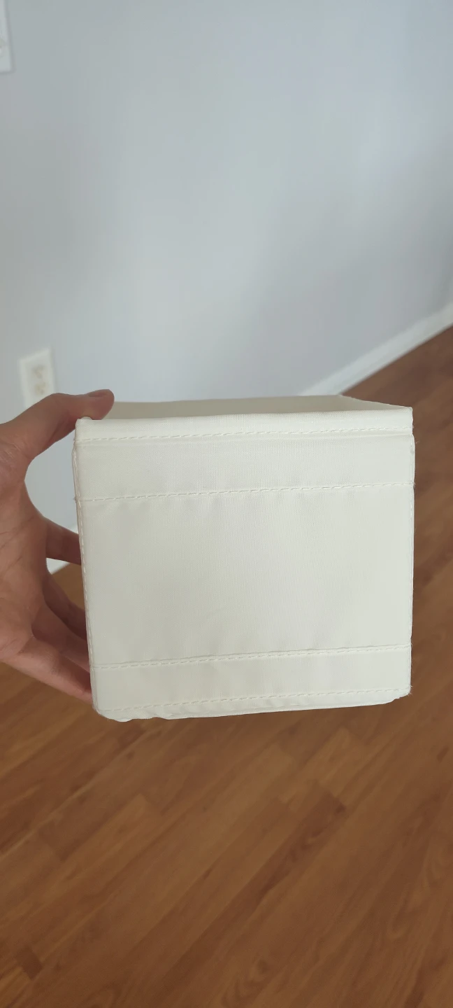 White Fabric Storage Bin