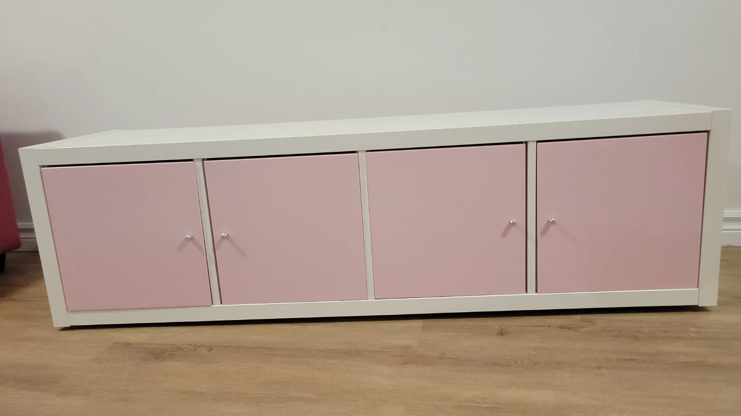 White and Pink Storage Cabinet