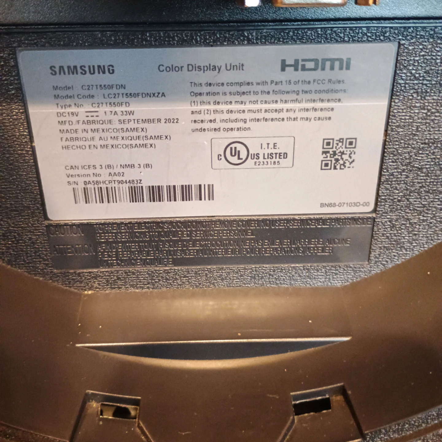 Samsung C27T550FDN 27-inch Curved Monitor - photo 3
