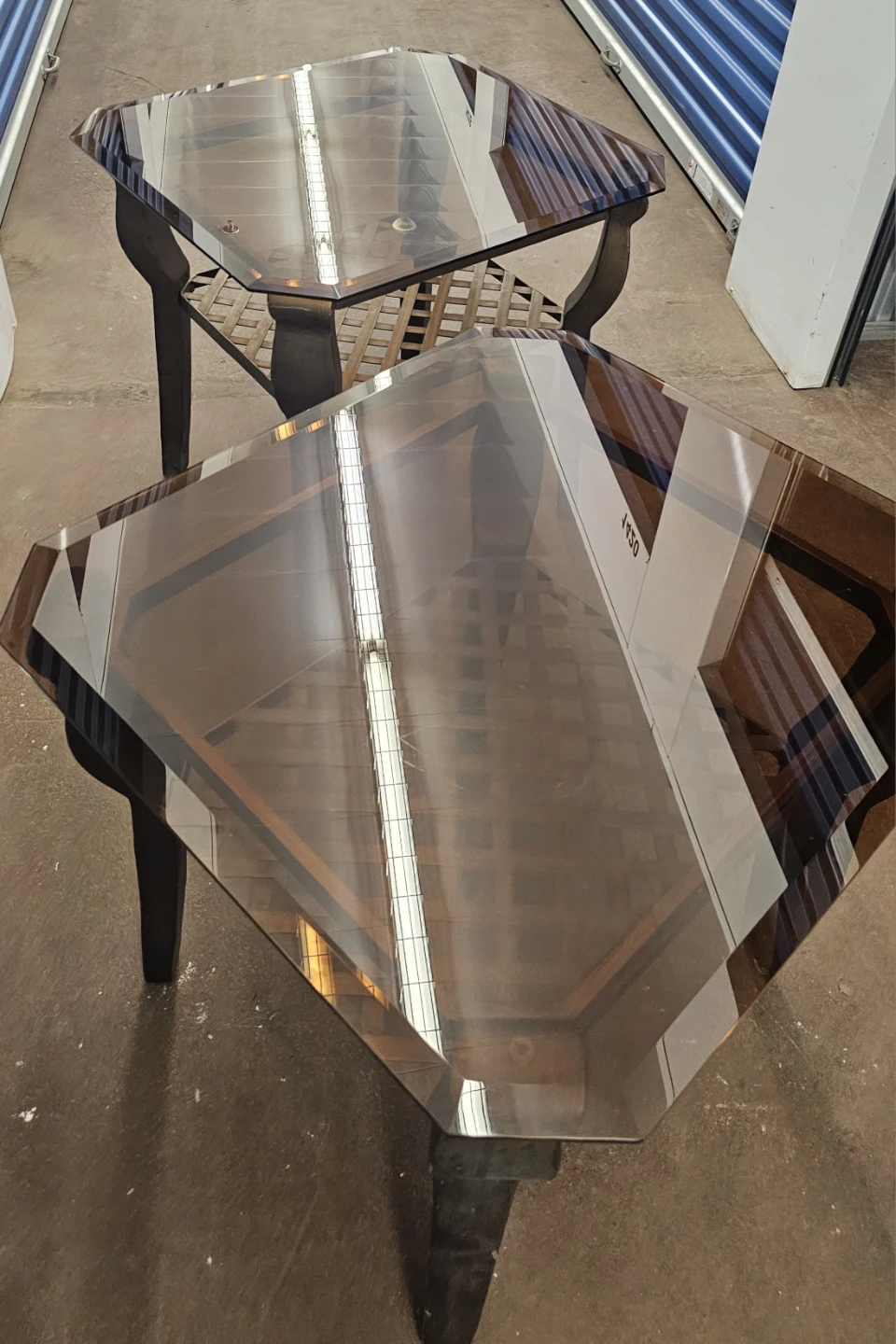 Set of 2 Glass Top Side Tables - photo 3