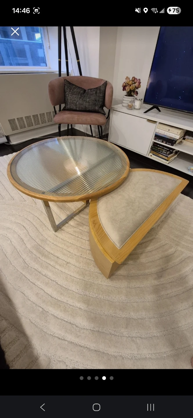 Coffee table with storage ottoman - photo 3