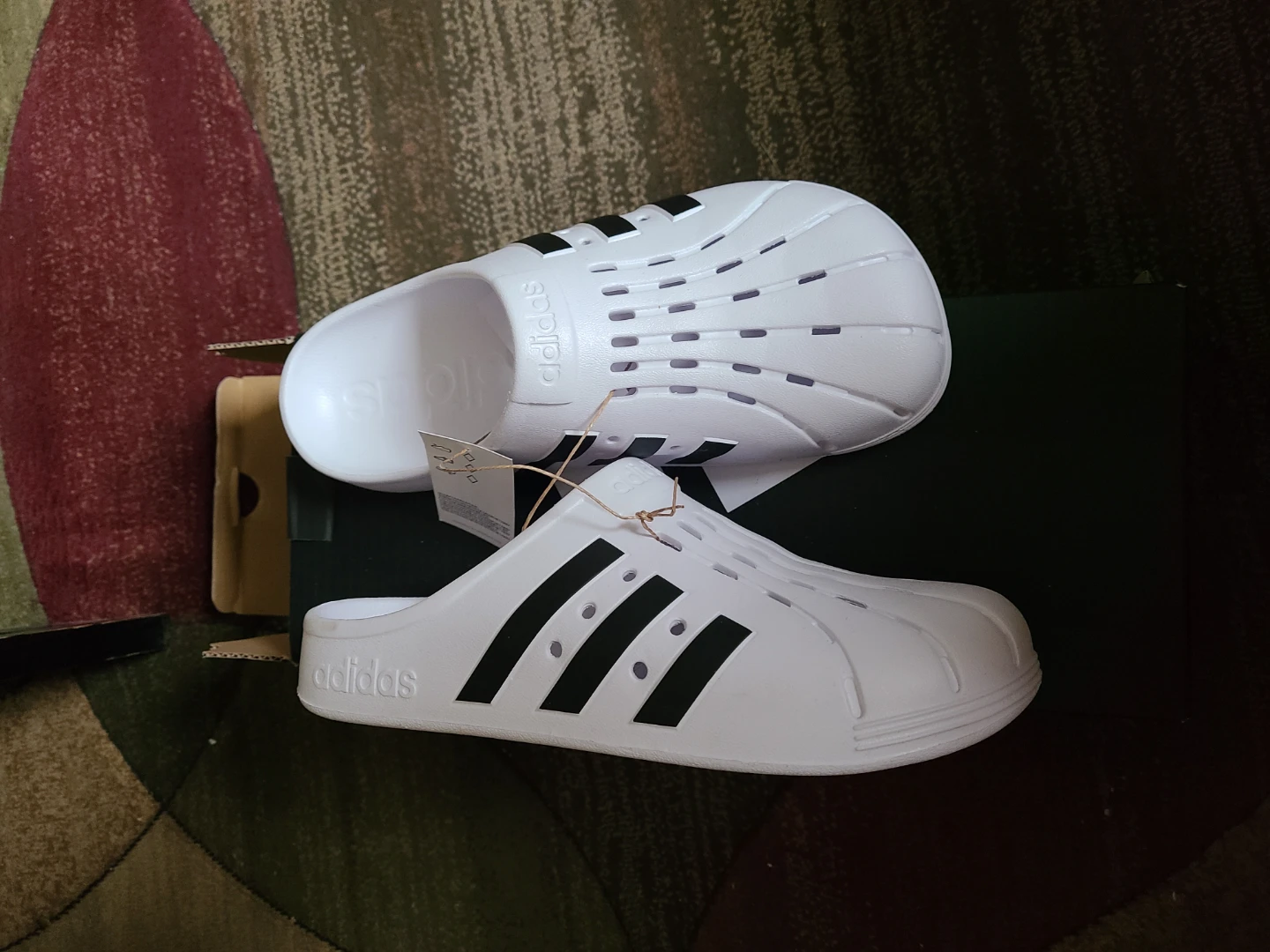 Adidas Adilette Clog Shoes - White size 9 Unisex