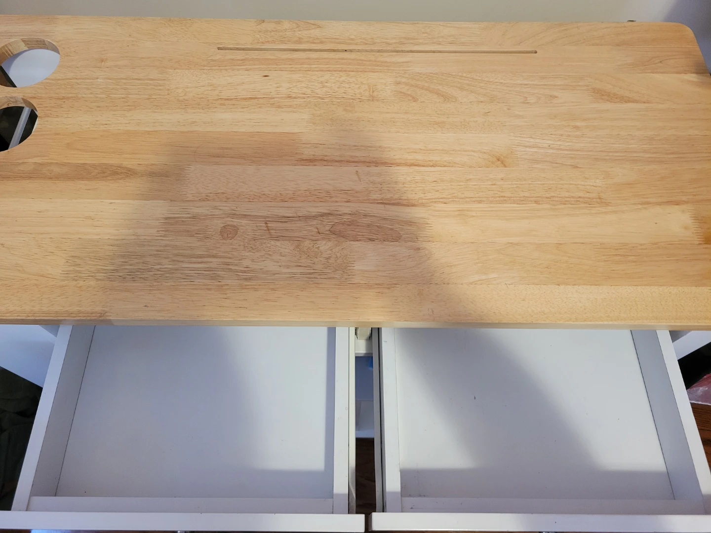 Wooden Top Kitchen Rolling Cart with Drawers and Shelves - photo 5