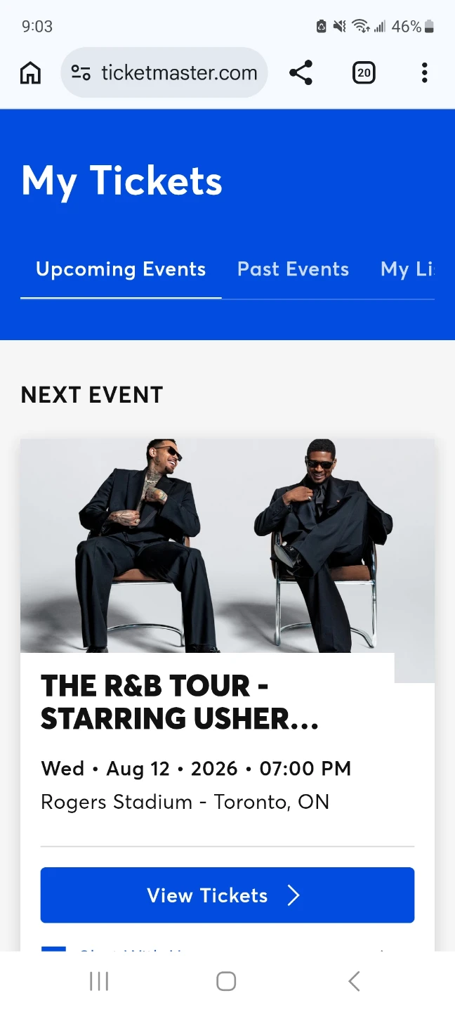 2 Tickets to The R&B Tour - Usher & Chris Brown - photo 2