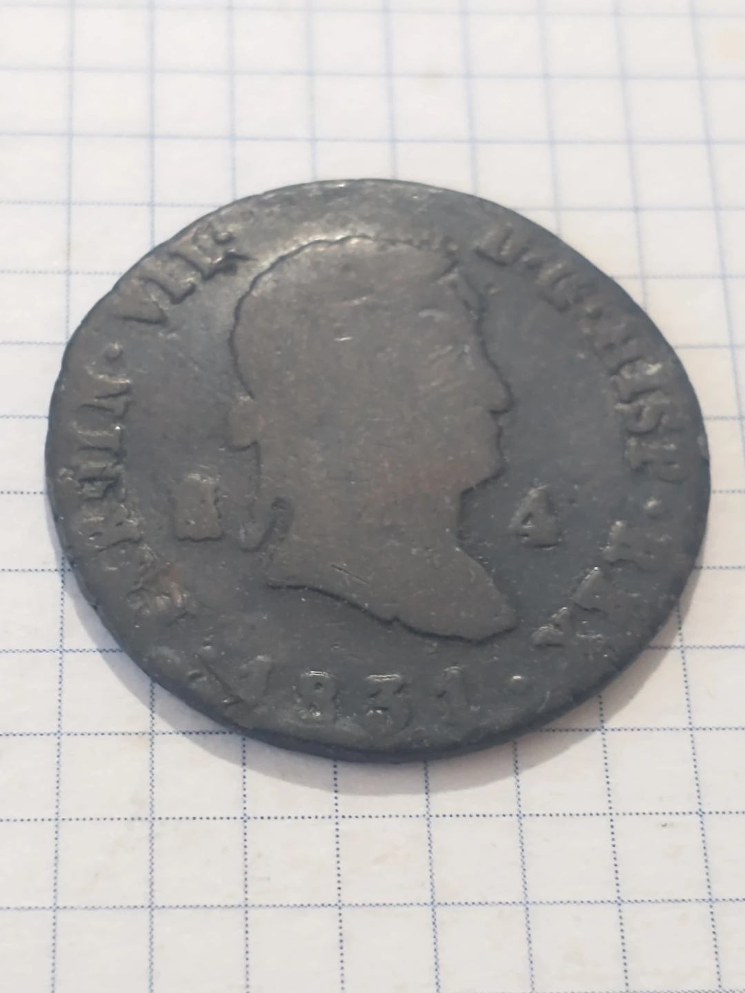 1831 Spain 4 maravedis coin