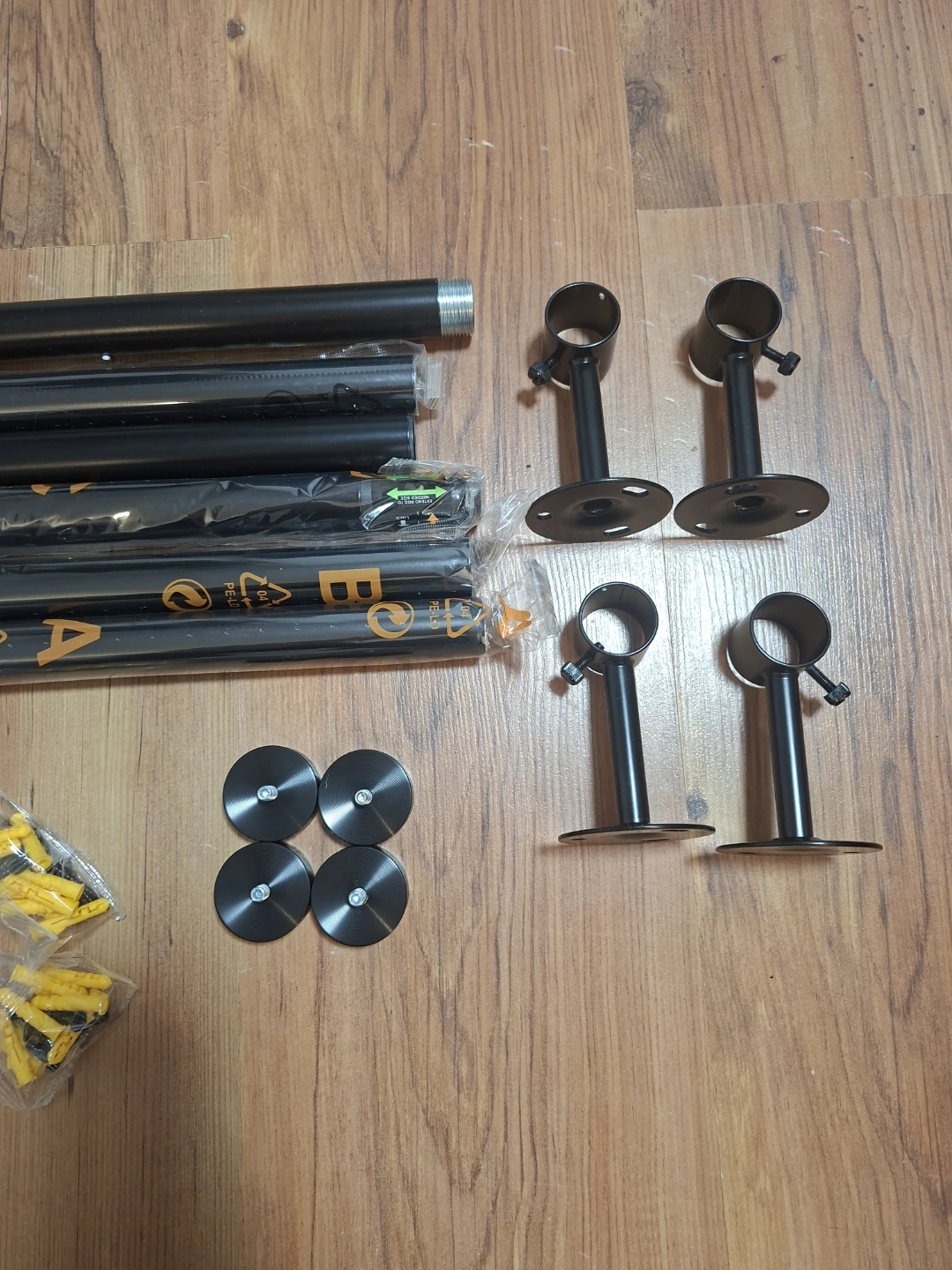 Black Metal Curtain Rod Set - photo 2