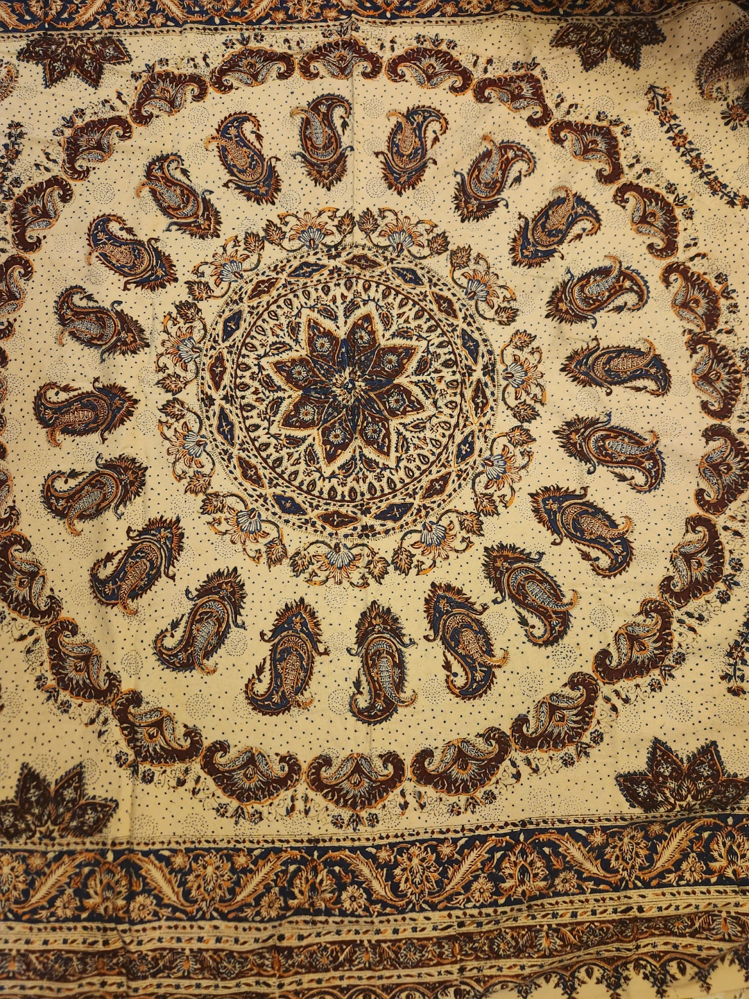 Hand Printed 100% Cotton table cover