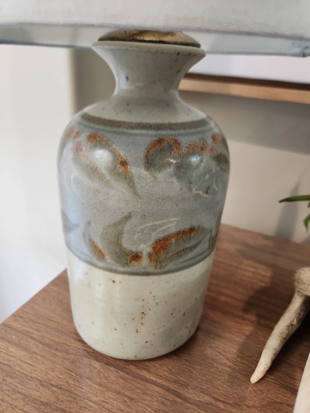 VINTAGE Ceramic Table Lamp with Ombre Shade - photo 3