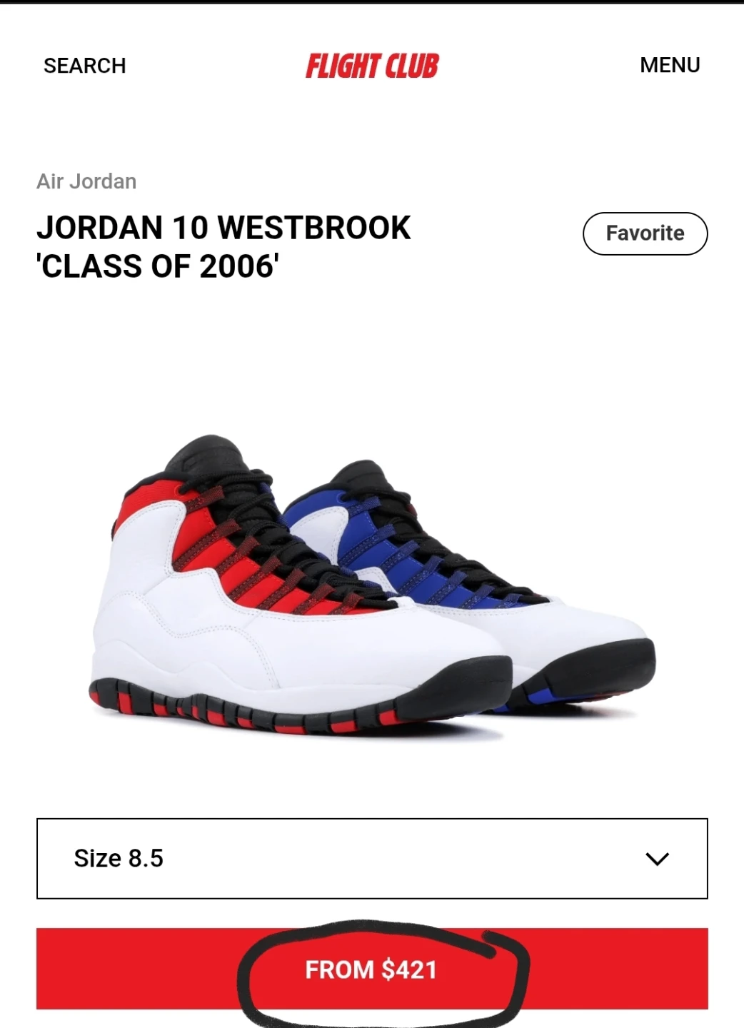 Air Jordan 10 Westbrook 'Class of 2006' Size 8.5