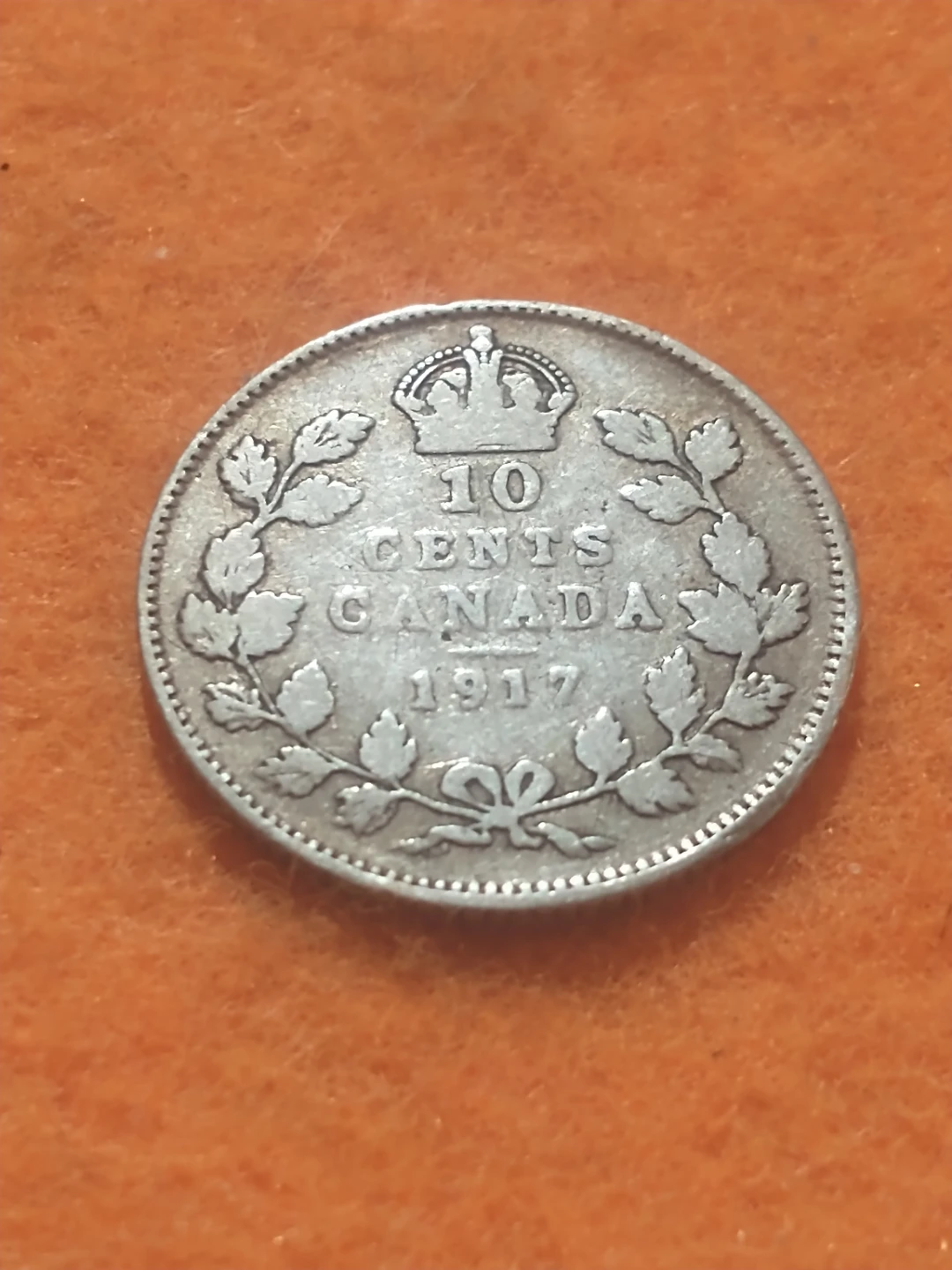VF 1917 Canada George V .925 silver dime KM #23 - photo 2