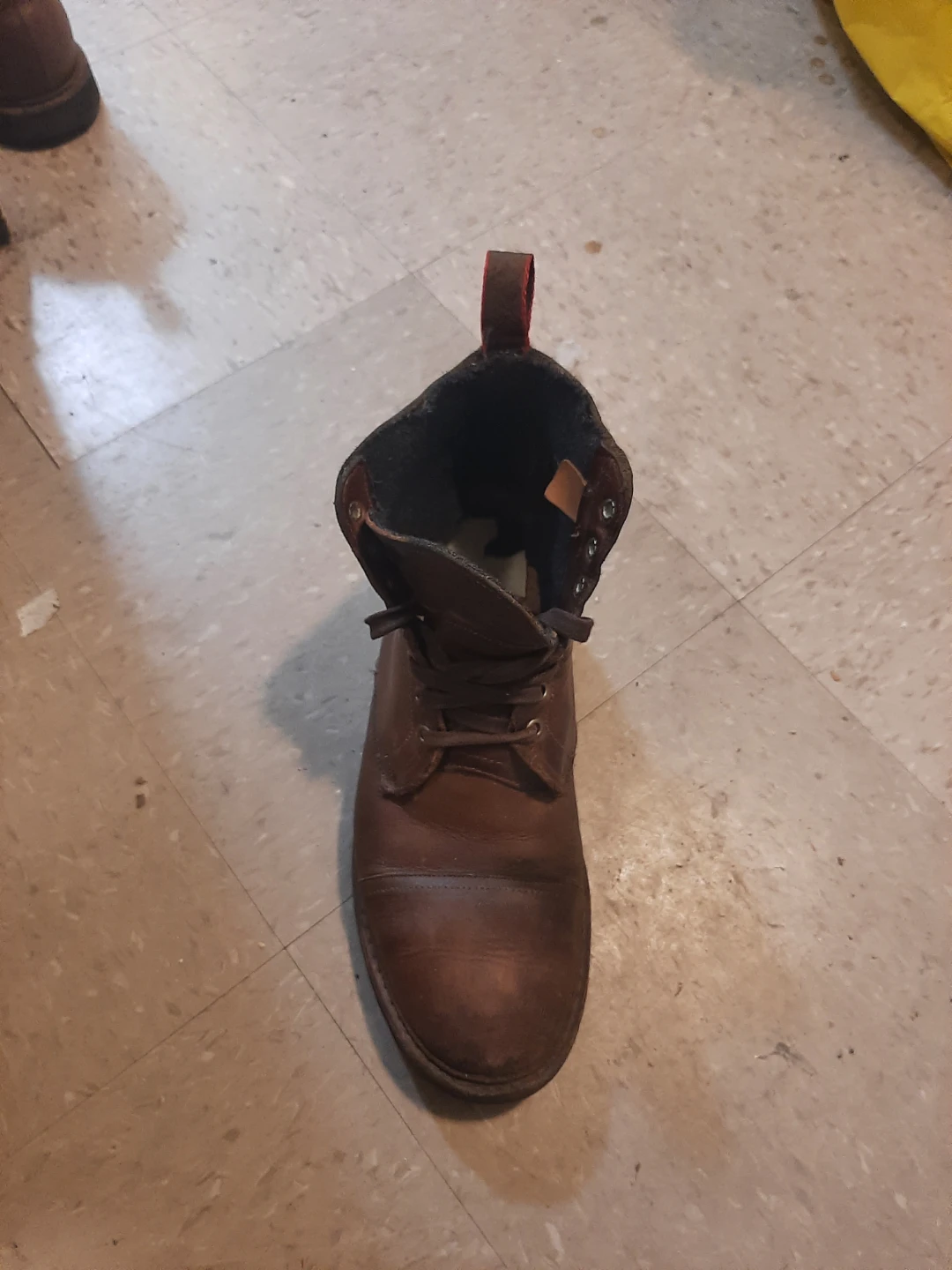Brown Leather Lace-Up Boots