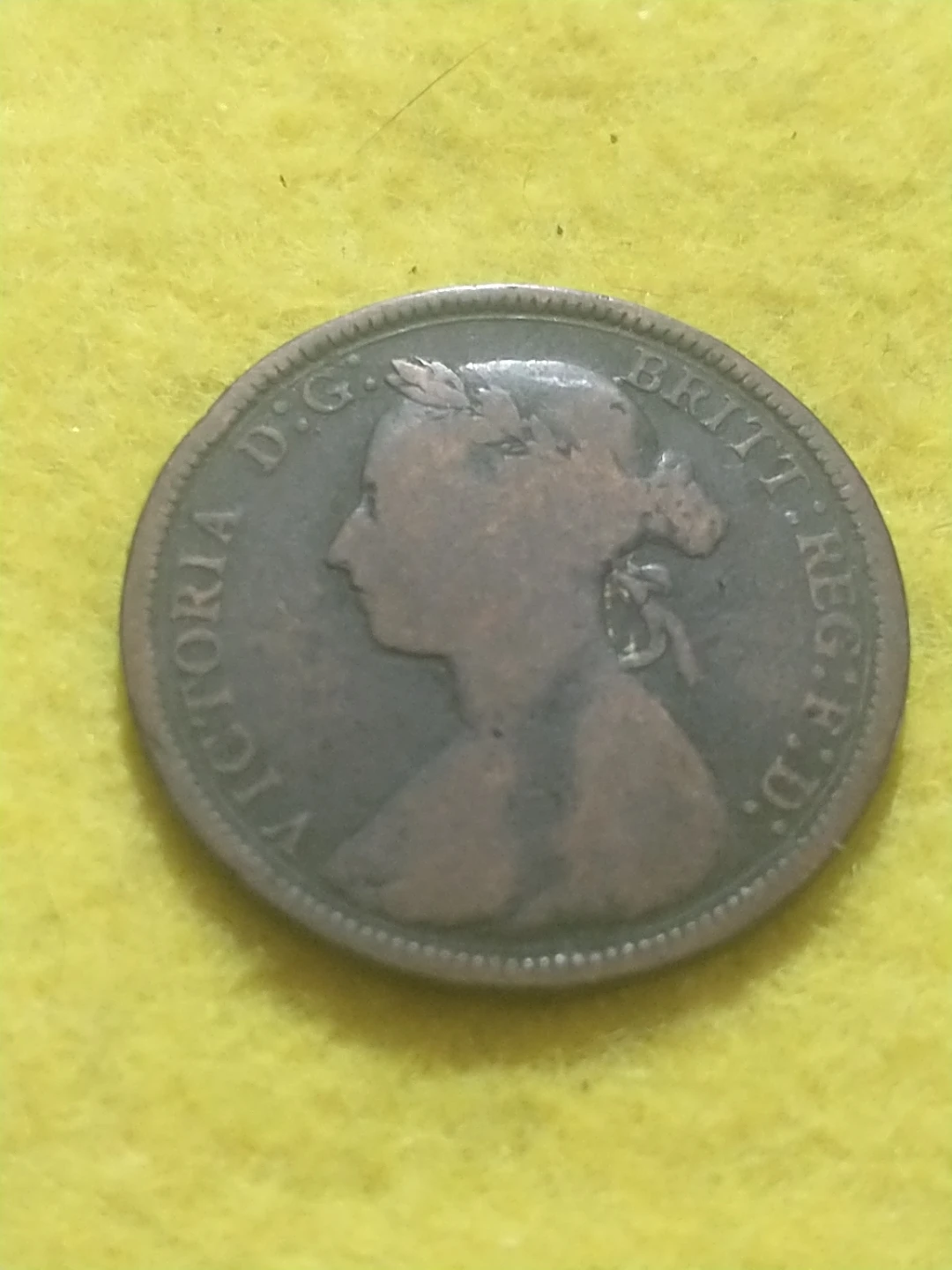 1891 England Victoria Half Penny Coin KM #754 - photo 3